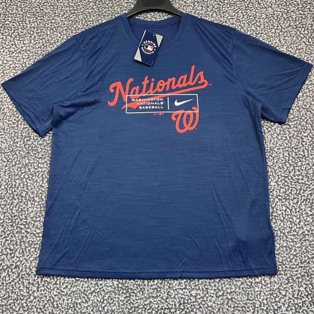 Nike Dri-Fit Shirt Men Large Washington Nationals Short Sleeve Crew Neck New L